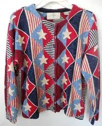 Design Options L Embroidered Stars & Stripes Cardigan by Phillip & Jane Gordon