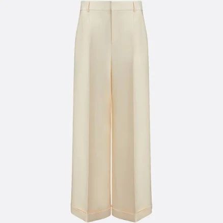 Women DIOR Flared Pants Wool And Silk