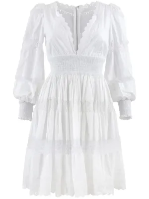 Lace-panel Long-sleeve Dress