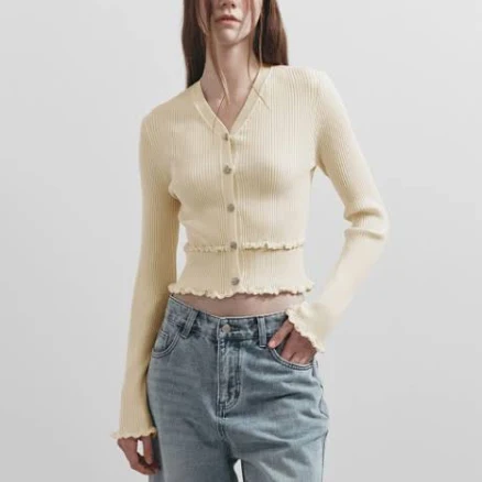 RAIVE Frill Detail Knit Cardigan