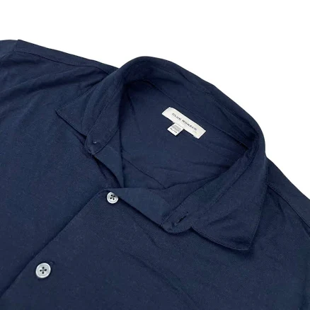 Club Monaco Men's Wool/viscose L/s Button Shirt Navy Blue • Xl