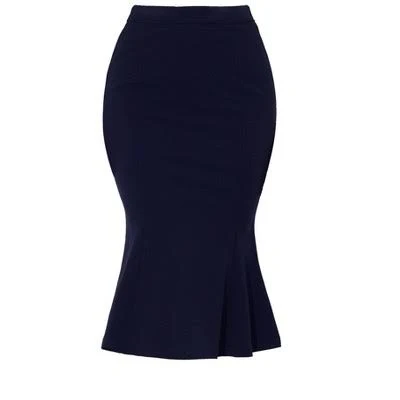 Bodycon High Waist Ruffle Hem Fishtail Mermaid Midi Skirt