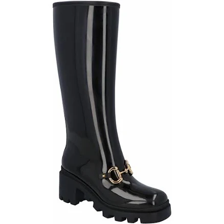 Gucci Women's Horsebit Knee-high Rubber Boots