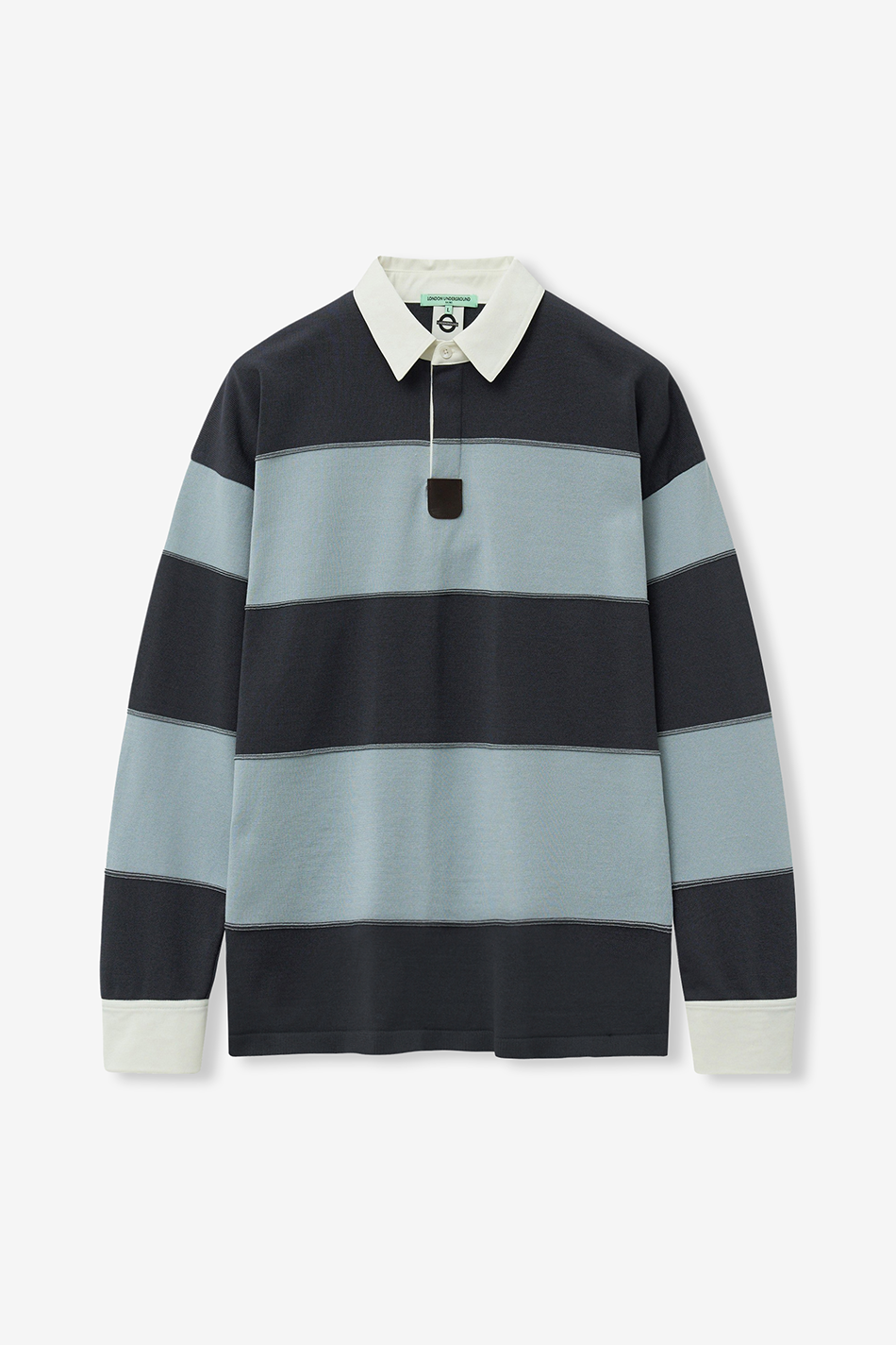 Stripe cuffs polo knit_Black