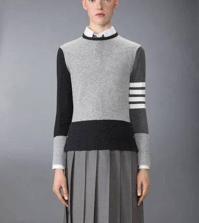 Thom Browne Women's Cashmere 4-Bar Classic Crew Neck Sweater