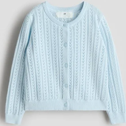 H&M Girls Pointelle-Knit Cotton Cardigan