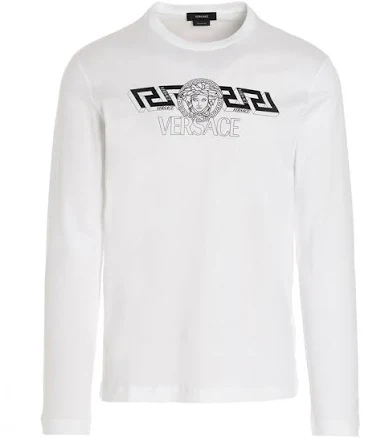 Versace Logo Print Long Sleeve T-Shirt