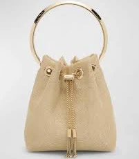 Jimmy Choo Women's Bon Bon Metallic-Mesh Bucket Bag