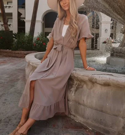 Ruffled Shirt Dress
