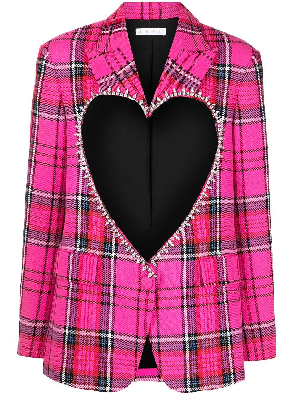 Heart Cut-detail Check Blazer