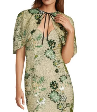 Antonio Melani Ashlyn Metallic Sequin Floral Cape