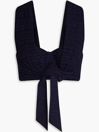 Zimmermann Tweed halterneck bra top - Women - Navy Tops - 0
