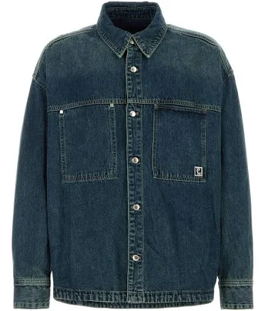 Wooyoungmi Men's Logo- Plaque Denim Shirt