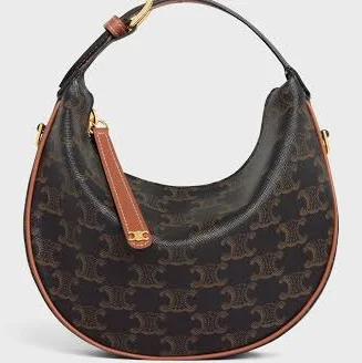 CELINE Women's Lulu Triomphe Canvas & Calfskin Hobo Bag