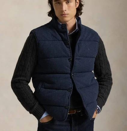 Polo Ralph Lauren Men's Houndstooth-Print Estate-Rib Vest