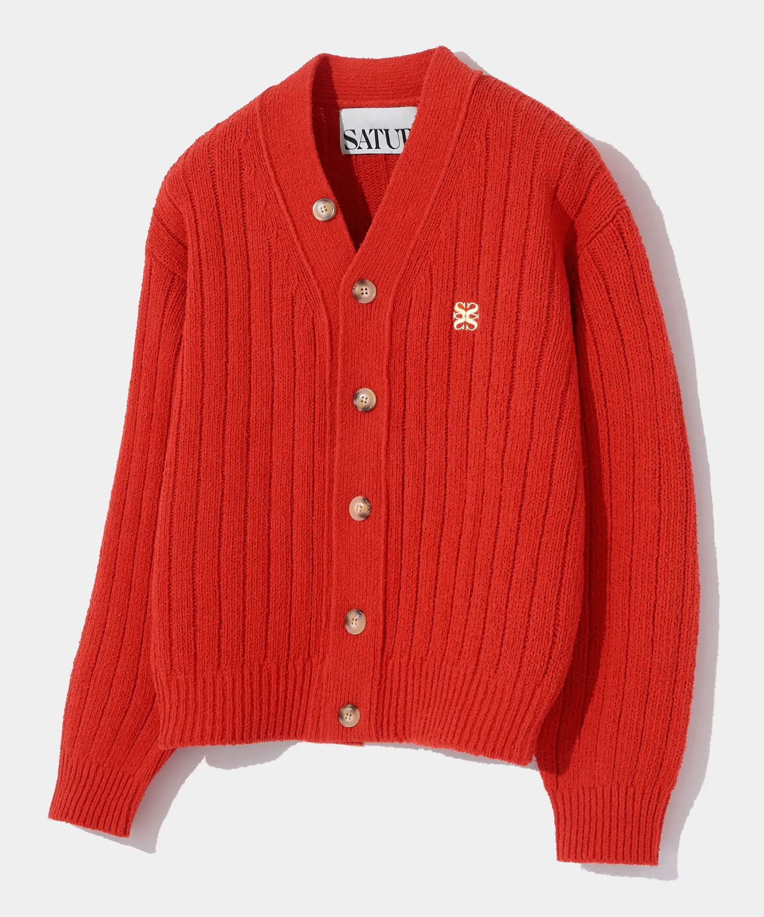 Faro Oversized Bookle Cardigan Warm Red