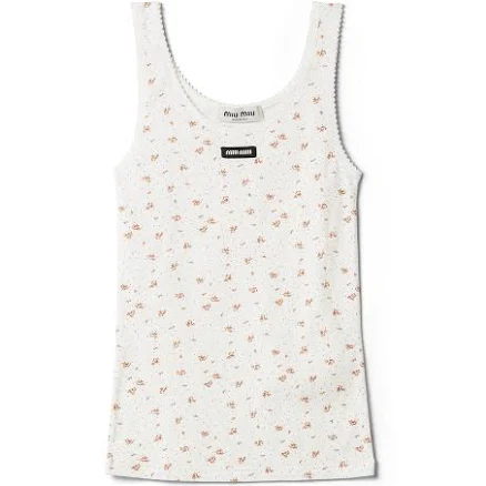 Miu Miu Ribbed Jersey Women Tank Top