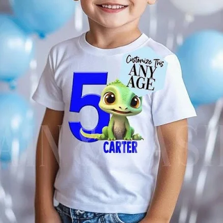 Personalized Gecko Birthday Shirt