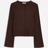 Flared-Sleeve Cardigan