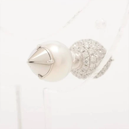 Tasaki Refined Rebellion Nobel Pearl Diamond Single Earring 750(wg)