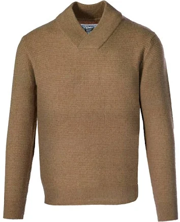 Schott Nyc Men's Waffle Knit Thermal Wool Blend Pullover