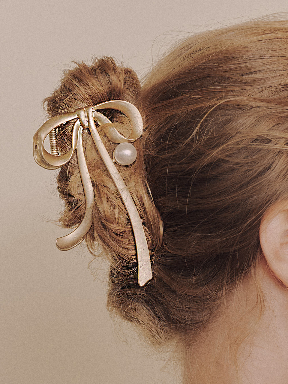 Silver Ribbon Hair Claw
