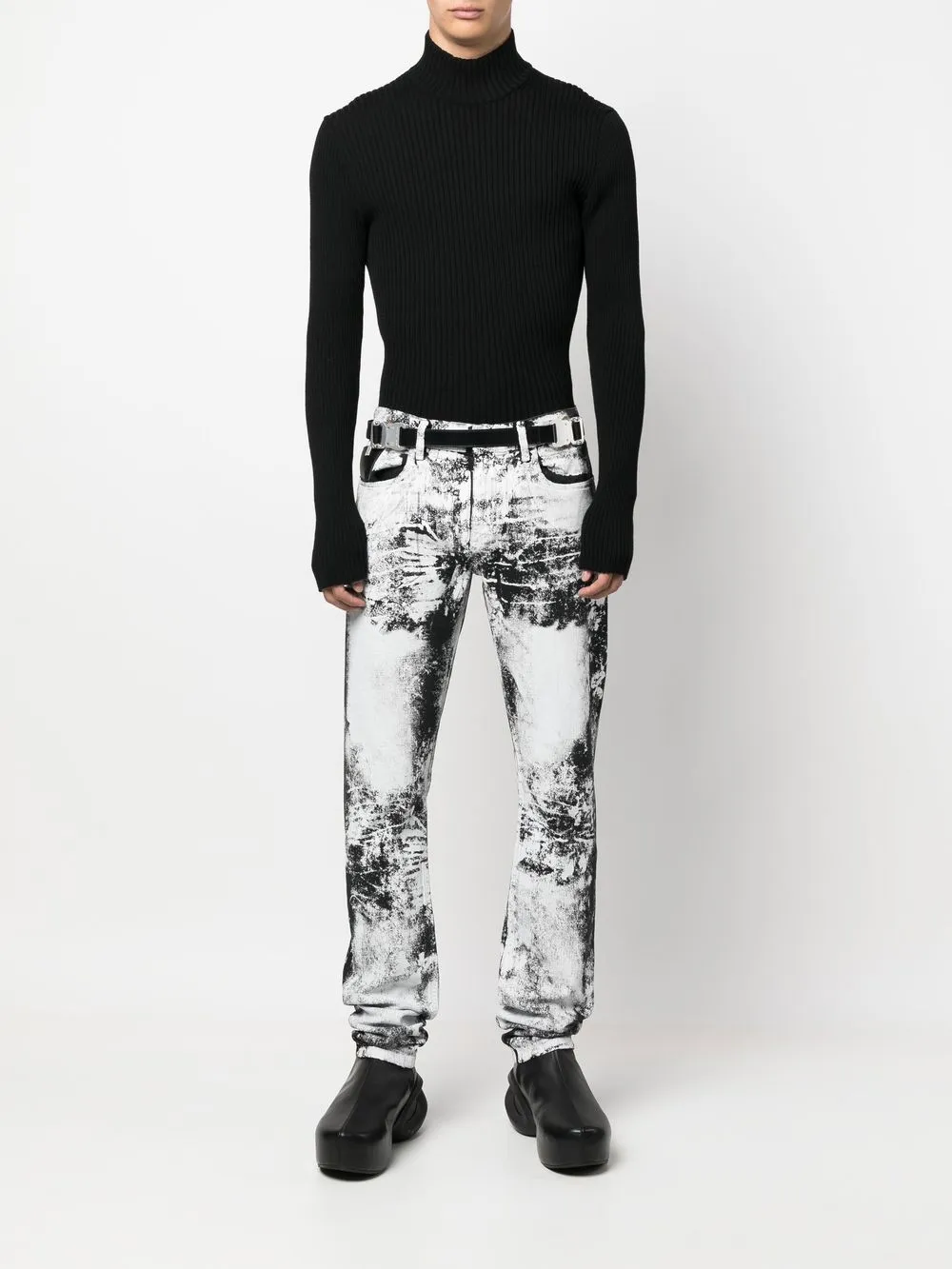 Treated Monochrome Skinny-jeans