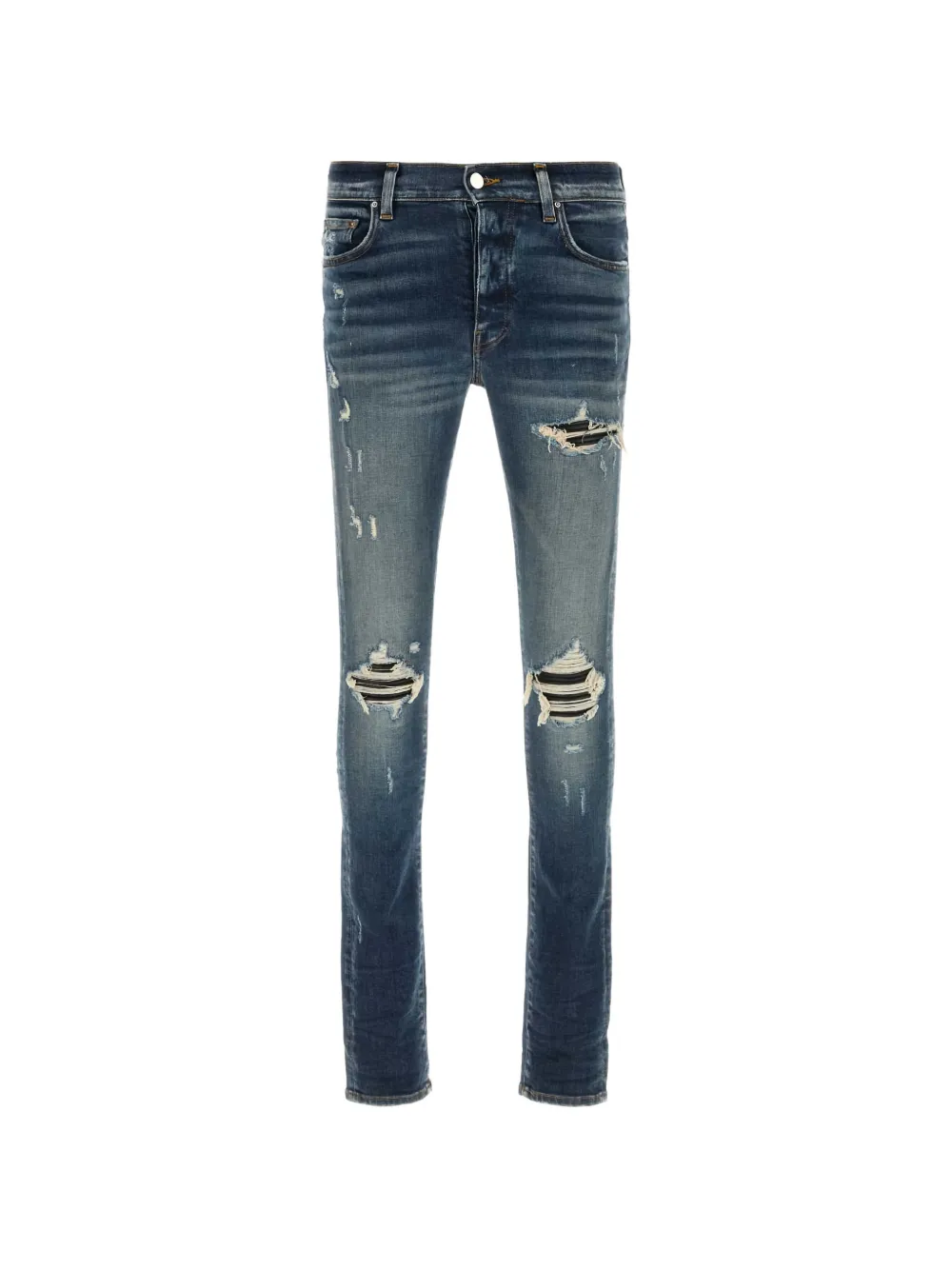 Distressed Stretch-Denim Jeans