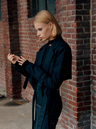 Cross Waist Belt Crop Jacket