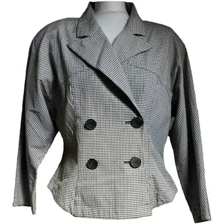 Fendi Cotton Checked Blazer Black and White Size M International