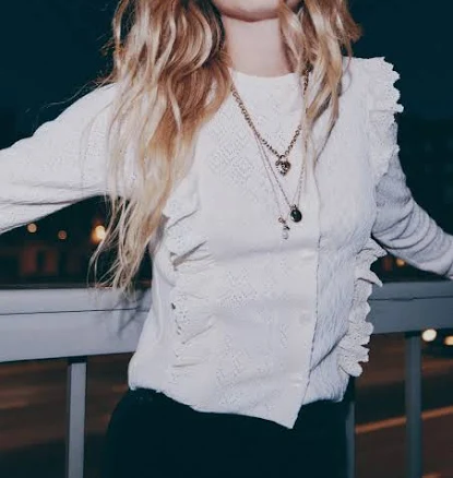 H&M Ladies Ruffle-Trimmed Cardigan