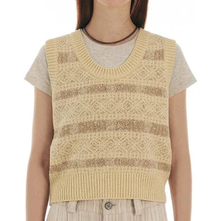 "grove Vinter Knit Vest (Beige)" by W Concept