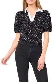Puff Sleeve Collar Top