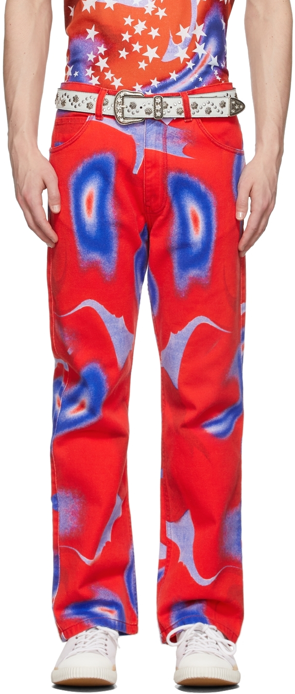 Red & Blue Graphic Jeans