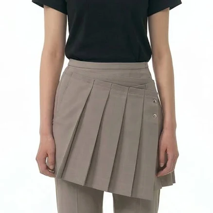 Lesugiatelier Fold-detail Pleats Mini Skirt