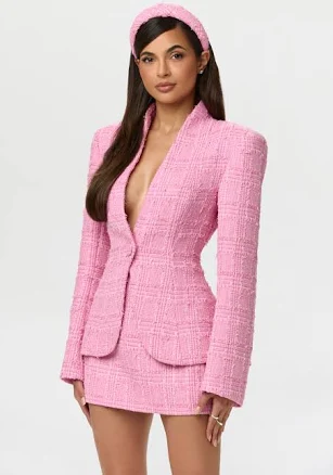 Naked Wardrobe Women's Tweed Suiting Mini Skirt
