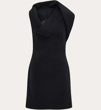 Ferragamo Women's Asymmetric Neck Stretch Twill Mini Dress