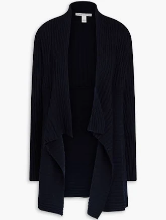 Women's Cashmere Asymmetric Ribbed-Knit Cardigan