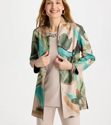 Chico's Women's Reversible Travelers Soft Bloom Jacket