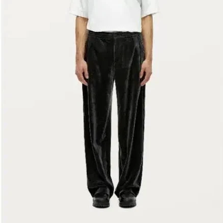 New solid velvet track pants