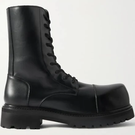 VETEMENTS Stomp Leather Combat Boots - Men - Black Boots - EU 44