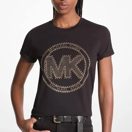 Michael Kors Studded Organic Cotton Jersey T-Shirt