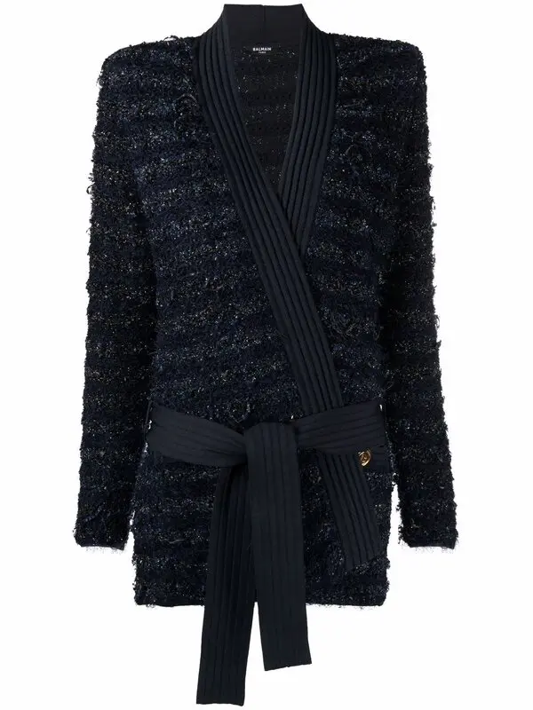 Tweed Tie-waist Cardigan