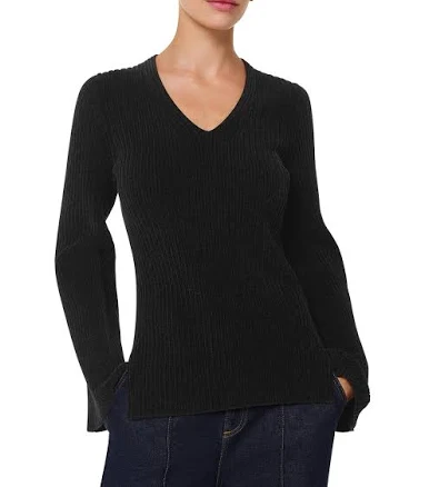 Whistles Women's Chenille V-Neck Stretch-Knit Sweater