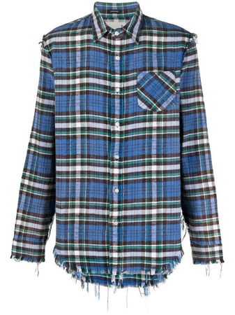 Bleached-distressed Plaid Shirt