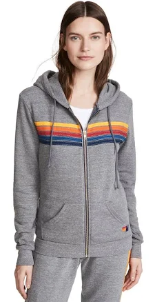 Aviator Nation Women's 5 Stripe Zip Hoodie