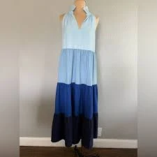Karla Colorblock Tiered Maxi Dress