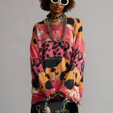 R13 Oversized Printed Sweater