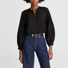 Shirred Balloon Sleeve Top (Contemporary)