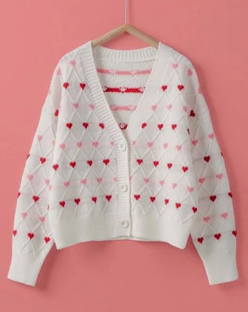 Heart Argyle Cardi